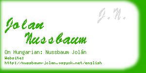 jolan nussbaum business card